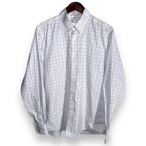Stantt White & Blue Check Non-Iron Oxford Shirt 16